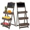Easy Wipe Chalkboard Sign Stand with 3 Display Shelves for Food Book Craft Fairs
